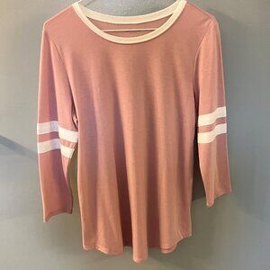 Arizona Jean Company Pink & White Jersey Juniors Large